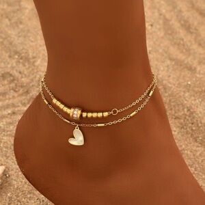Gold Heart Charm anklet M568